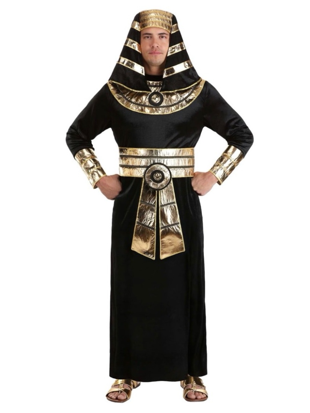 Egyptian Pharaoh adult costume #3 , Men Size XL, in black and gold